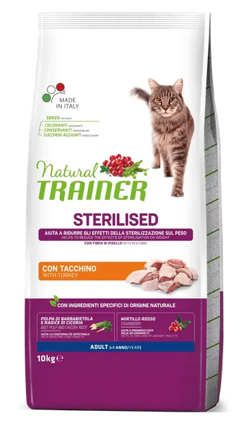 Natural Trainer, Pisica Adulta Sterilizata cu Curcan, 10 kg