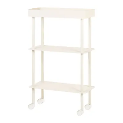 Etajeră pe roți bej din metal 60x97x30 cm Nolle – noo.ma
