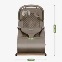 Sezlong balansoar pentru bebelusi Tulano Moon 30 Beige cu spatar reglabil in 4 pozitii,centura de siguranta,sezut anatomic,bara cu jucarii,pliere compacta,baza antiderapanta,tapiterie UltraSoft