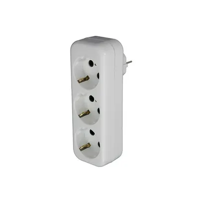 Adaptor cu 3 prize schuko tip S de la 1 schuko la 3 schuko - tip S