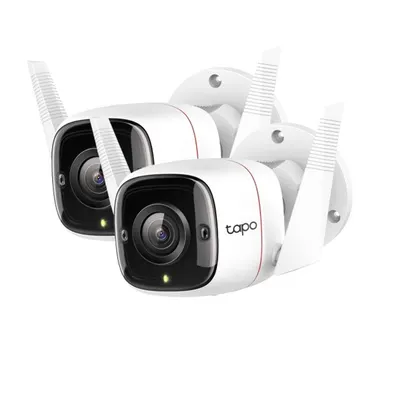 Set camere supraveghere exterior IP WiFi TP-Link TAPO C310P2, 3.89 mm, 3 MP, IR 30 m, microfon si difuzor, slot card, control prin aplicatie, detectie smart, sirena, 2 bucati