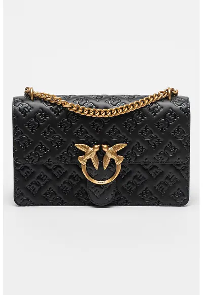 Geanta crossbody din piele Love One Classic - Negru
