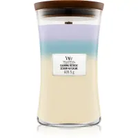 Woodwick Trilogy Calming Retreat lumânare parfumată cu fitil din lemn 609.5 g