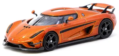 Model de colecție Tarmac Contemporary: Automobile - Koenigsegg Regera, orange metallic/black stripes