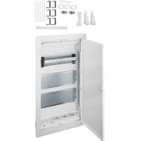 Tablou multimedia ingropat 36NW pentru zidarie, 3 prize SCHUKO, accesorii montaj Hager VU36NW