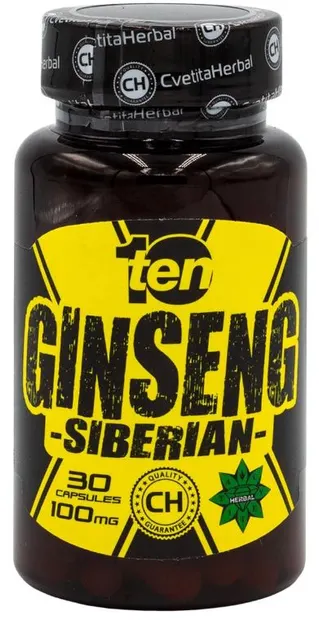 10/ten Siberian Ginseng, 100 mg, 30 capsule, Cvetita Herbal