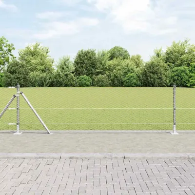 vidaXL Gard hexagonal cu bază din beton 100 x 0,6 m Oțel Galvanizat