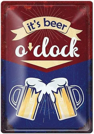 Placă metalică Simetro - It's Beer O'Clock, 2025