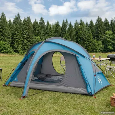 vidaXL Cort de trekking cu prelată rezistent la apă 2 persoană