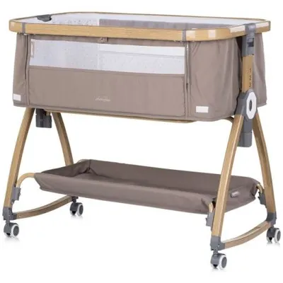 Patut co-sleeper Chipolino Charisma cu laterala culisanta latte wood