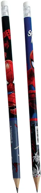 Creion grafit cu radieră GIM Spider-Man - HB, sortiment