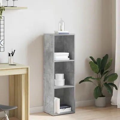 vidaXL Bibliotecă/Dulap TV, gri beton, 36x30x114 cm, lemn prelucrat