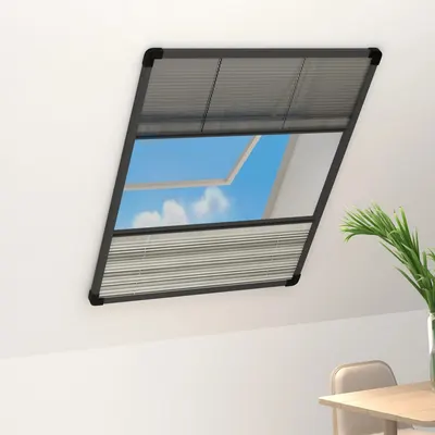 vidaXL Plasă insecte pentru ferestre, 60x80 cm, aluminiu, cu umbrar