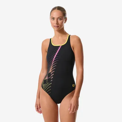 Costum de Baie Întreg Arena Swimpro Graphic Negru-Galben