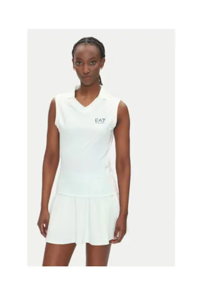 Tricou dama - Emporio Armani - 7W000200 AF13282 M9040 - albastru pal/alb - 85% poliester - 15% elastan