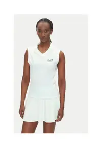 Tricou dama - Emporio Armani - 7W000200 AF13282 M9040 - albastru pal/alb - 85% poliester - 15% elastan -