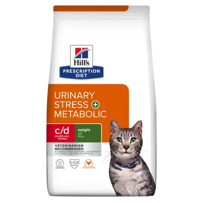 Hrana dietetica pentru pisici Hill s PD Urinary Stress + Metabolic C D cu pui 1,5 kg