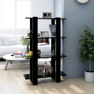vidaXL Bibliotecă/Separator cameră, negru, 80x30x123,5 cm