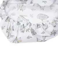 Set insertie textila pentru landoucosulet copii Kerstin Foxy Grey, cearsaf cu elastic asortat 80x38 cm, realizate din bumbac 100