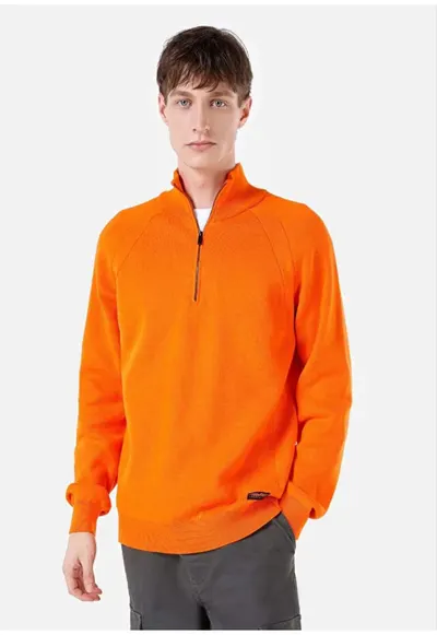 Pulover De Barbati Portocaliu Regular Fit 8684112033815
