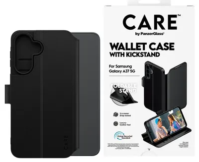 Husă CARE – Wallet Case cu Kickstand, Galaxy A37, negru