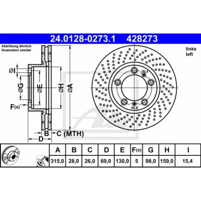 Disc frana ATE 24.0128-0273.1