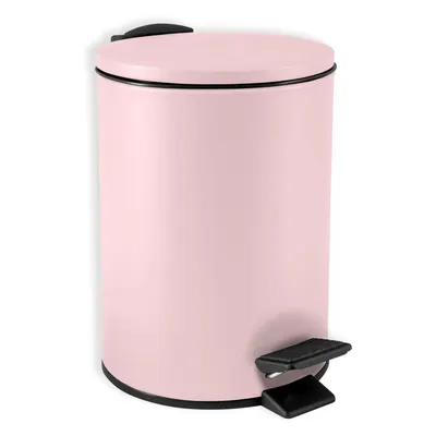 Coș de gunoi roz cu pedală din oțel 3 l Adelar – Spirella
