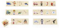 Puzzle educațional Viga Toys - Profesii, Montessori, 24 piese