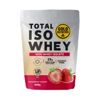 Pudra proteica izolat, GoldNutrition, Total Iso Whey, capsuni, 450g