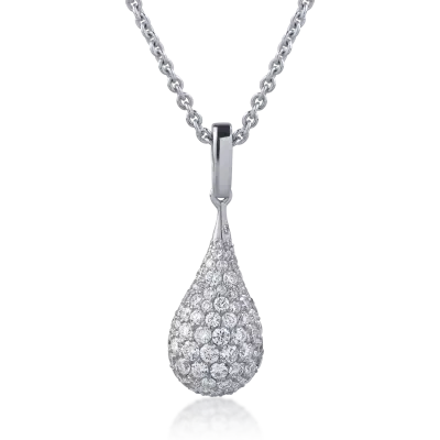 Lant cu pandantiv din aur alb cu diamante de 1.51ct