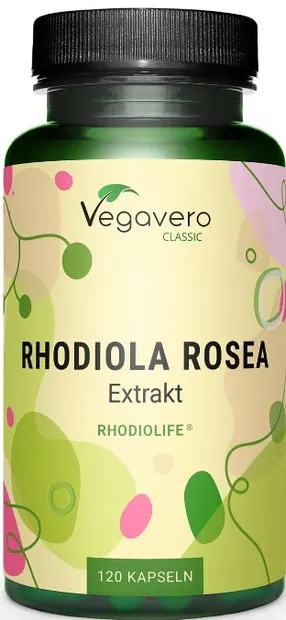 Rhodiola Rosea Extrakt, 200 mg, 120 capsule, Vegavero