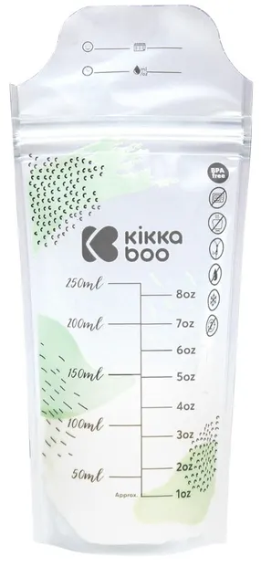 Pungi pentru depozitarea laptelui matern KikkaBoo - Lactty, 250 ml, 50 bucăți