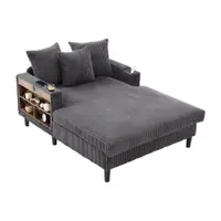 Chaise-longue multifuncțională din cord, Gri închis | Aosom Romania