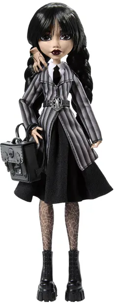 Păpuşă Monster High - Wednesday in Nevermore Academy Uniform With Thing, 29 cm