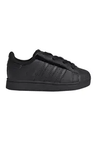 Pantofi sport Superstar II de piele - Negru/Gri antracit
