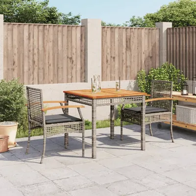 Gossi set mobilier de gradina cu perne, 3 piese, gri, poliratan