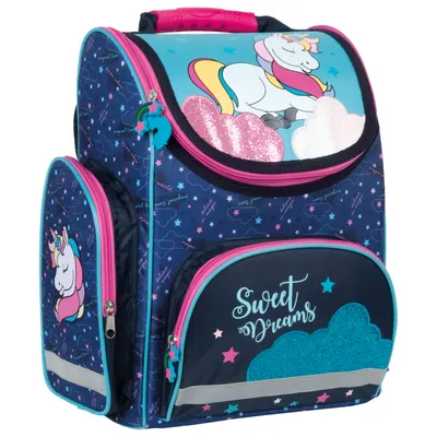Ghiozdan scolar ergonomic Derform - Unicorn, cu 1 compartiment