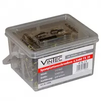 Set suruburi Torx cu cap plat pentru lemn Vintec 75008, O4x60 mm, 215 piese