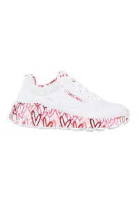 Pantofi sport de piele ecologica Uno Lite - Lovely Luv - Rosu/Alb optic
