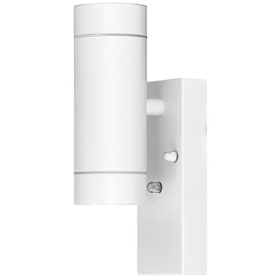 Corp ilum. spot pt.perete ext., senz.crepuscular, alb 100-240VAC, 50Hz, 2xGU10, max.35W, 30lux, IP44