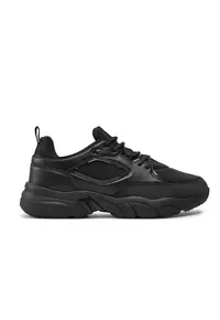 Pantofi dama Retro Tennis Low Lace Mix Mg Mtr YW0YW01497 - Negru