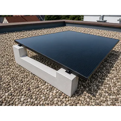 Pachet structura ballast din beton pentru montaj 20 panouri fotovoltaice dispuse pe doua randuri de cate 5