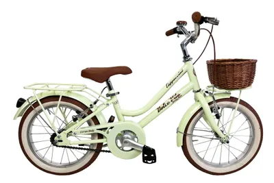 Bicicletă pentru fete Dolce Vita CAPPUCCINO 16" cu coș - Verde deschis