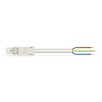pre-assembled connecting cable; Eca; Plug/open-ended; 3-pole; Cod. A; H05Z1Z1-F 3G 1.0 mm²; 3 m; 1,00 mm²; white