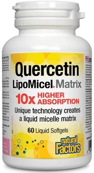 Quercetin LipoMicel Matrix, 250 mg, 60 capsule gelatinoase moi, Natural Factors