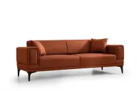 Canapea extensibila HORIZON, 3 locuri, rosu de tigla, 230x95x77 cm
