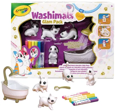 Figurine de colorat Crayola Washimals - Set Glam, 4 figurine