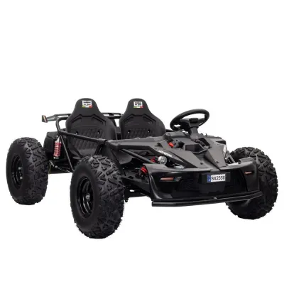 Buggy electric pentru 2 copii, Kinderauto General, 800W, 48V, 20Ah, roti gonflabile, music player, negru