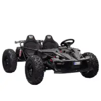 Buggy electric pentru 2 copii, Kinderauto General, 800W, 48V, 20Ah, roti gonflabile, music player, negru
