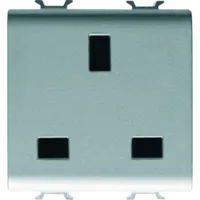 British Standard Priza 250v Ac - 2p+e 13a - 2 Modules - Titanium - Chorus